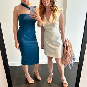 Blue one shoulder dress